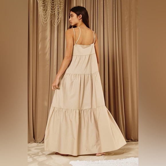 Chic Beige Halter Maxi Dress - Picture 2 of 5